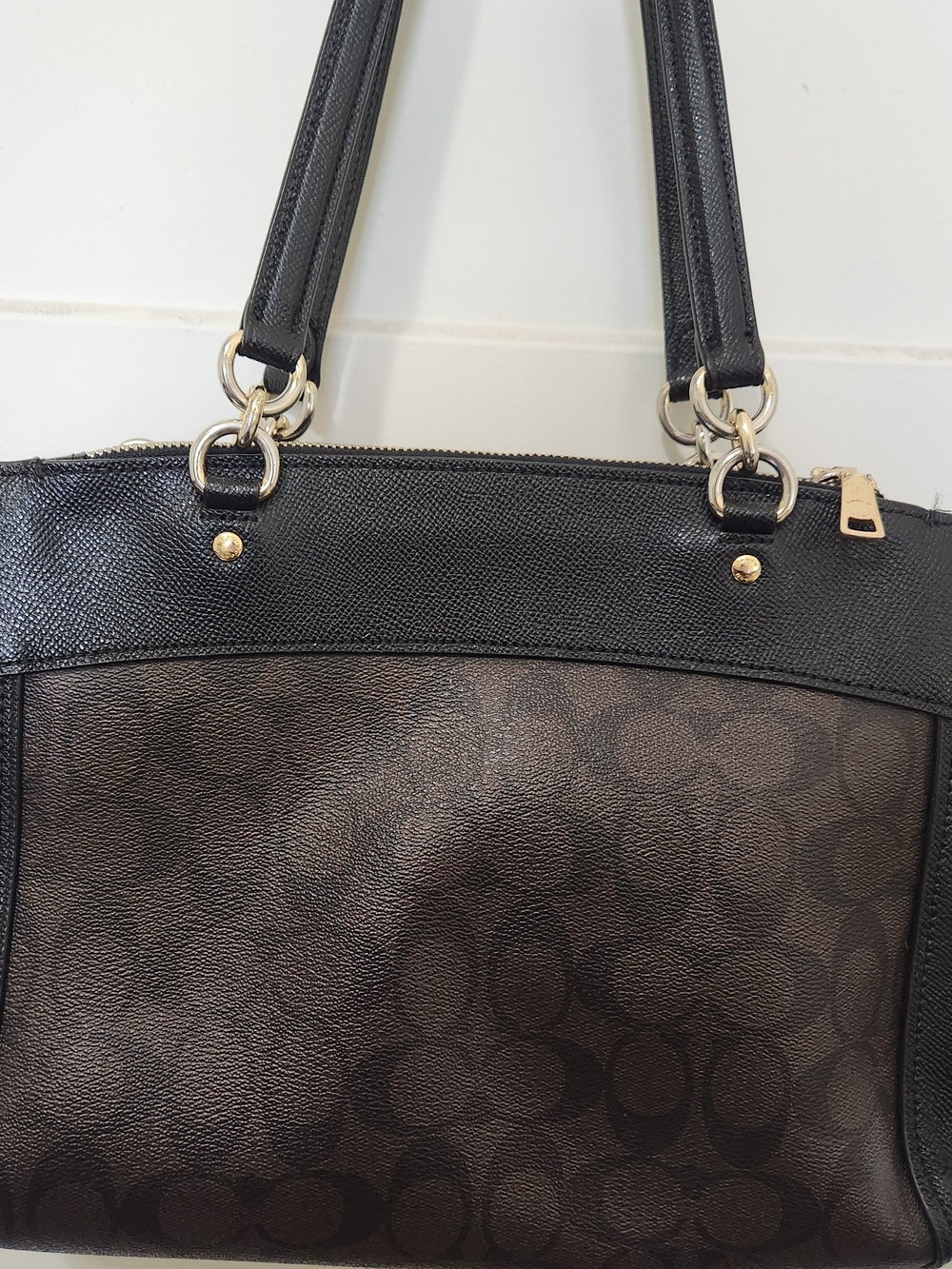 COACH Brooke Carryall Signature Canvas and Leather Tote Bag in Brown/Black - Picture 4 of 15